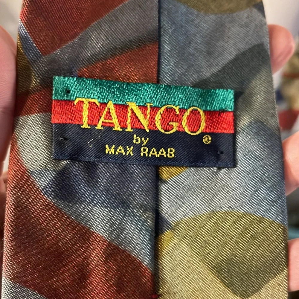 VINTAGE TANGO BY MAX RAAB ABSTRACT PRINT TIE MULTICOLORED
